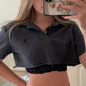 edgy custom cropped polo